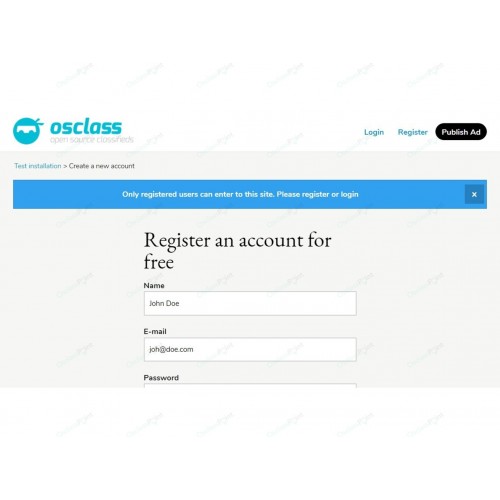 Registered Users Only Osclass Plugin