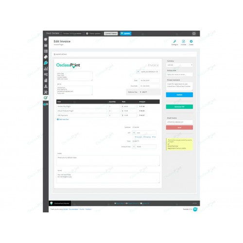 Invoice Osclass Plugin